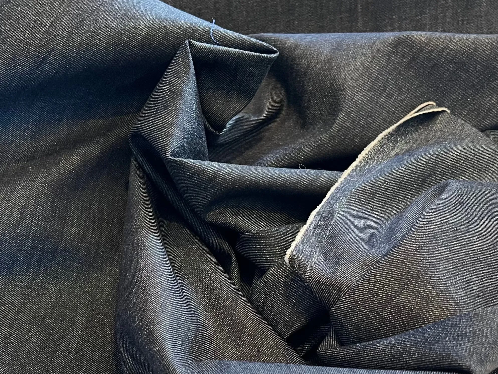 10 oz. Blue/Black  100% Cotton Denim.     1/4 Metre Price