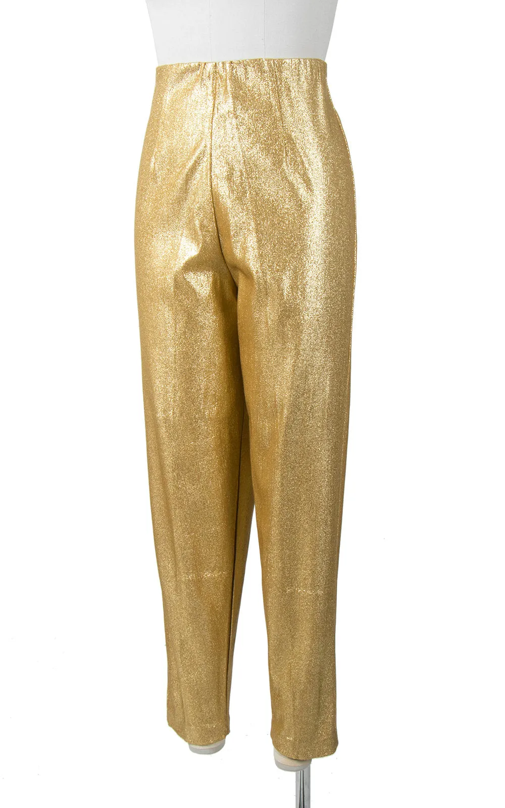 1950s Metallic Gold Lamé Cigarette Pants | medium