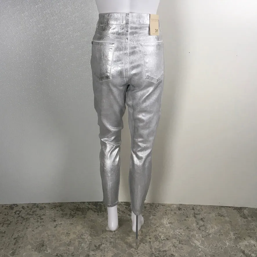 Alice   Olivia Metallic Skinny Trousers Fit Jeans