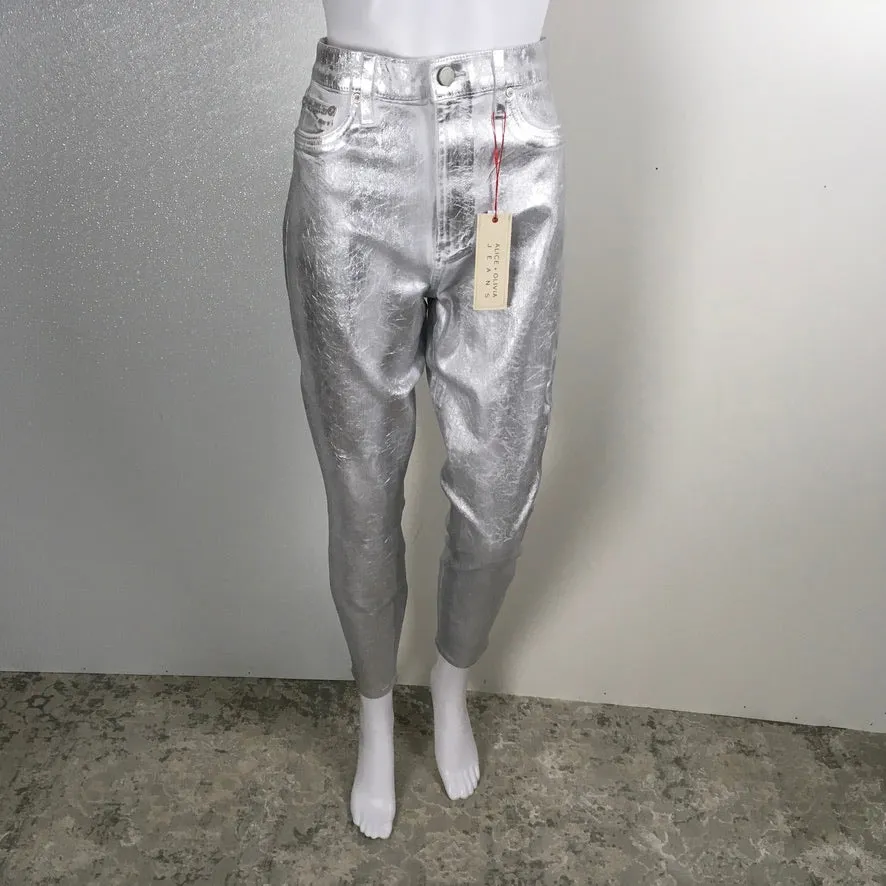 Alice   Olivia Metallic Skinny Trousers Fit Jeans