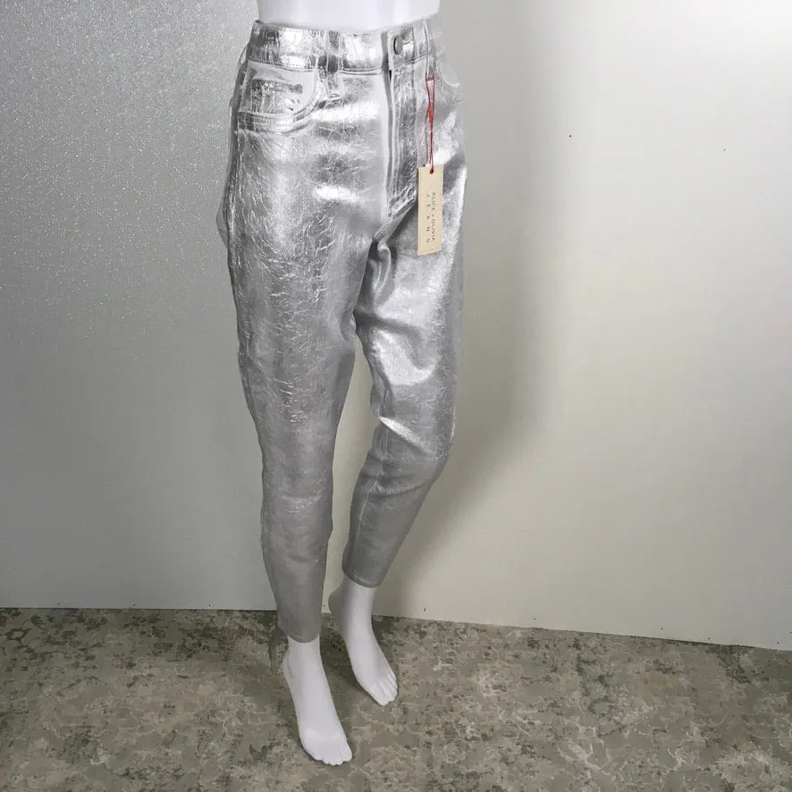 Alice   Olivia Metallic Skinny Trousers Fit Jeans