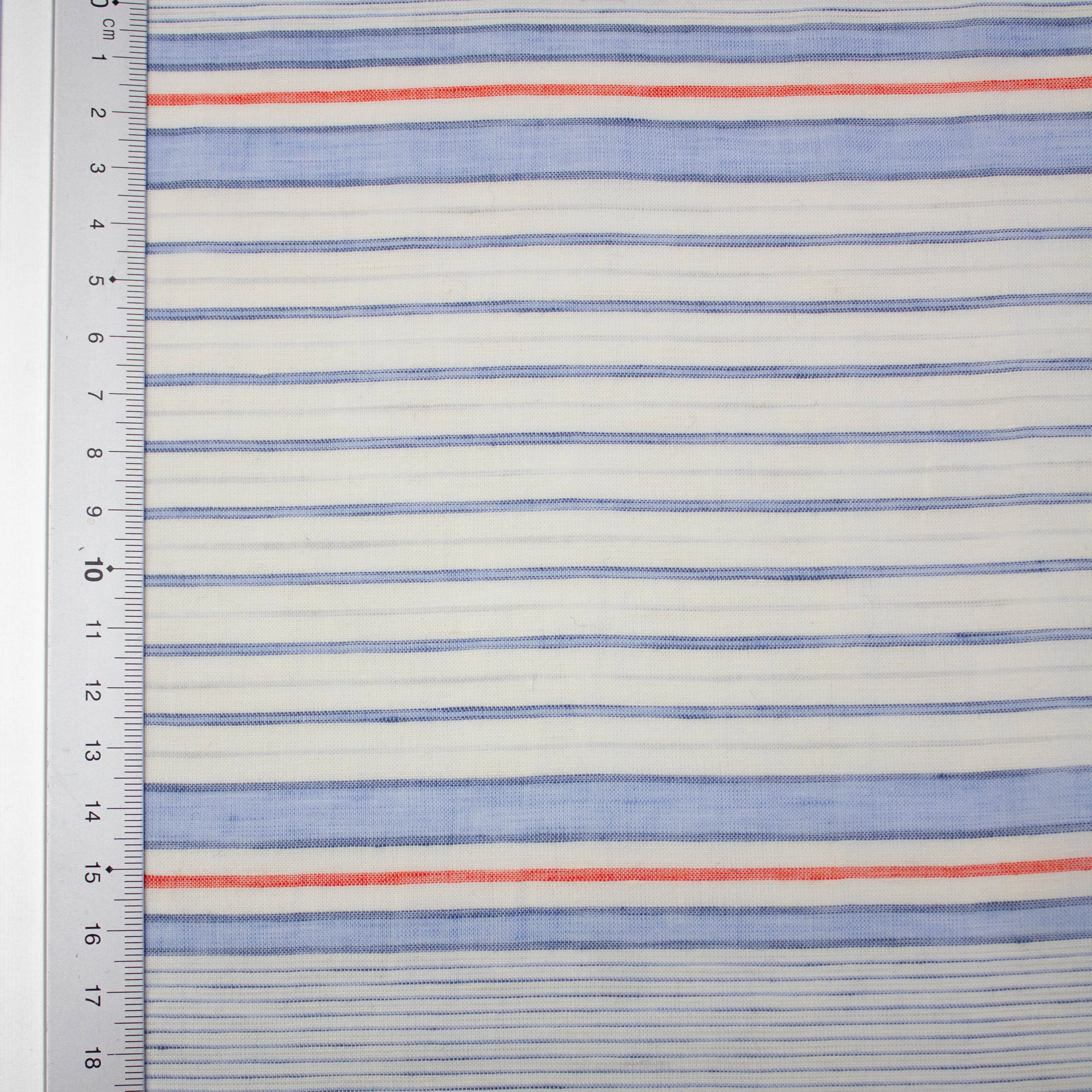 Alin Blue Striped Linen & Cotton Voile - PANEL 75cm -