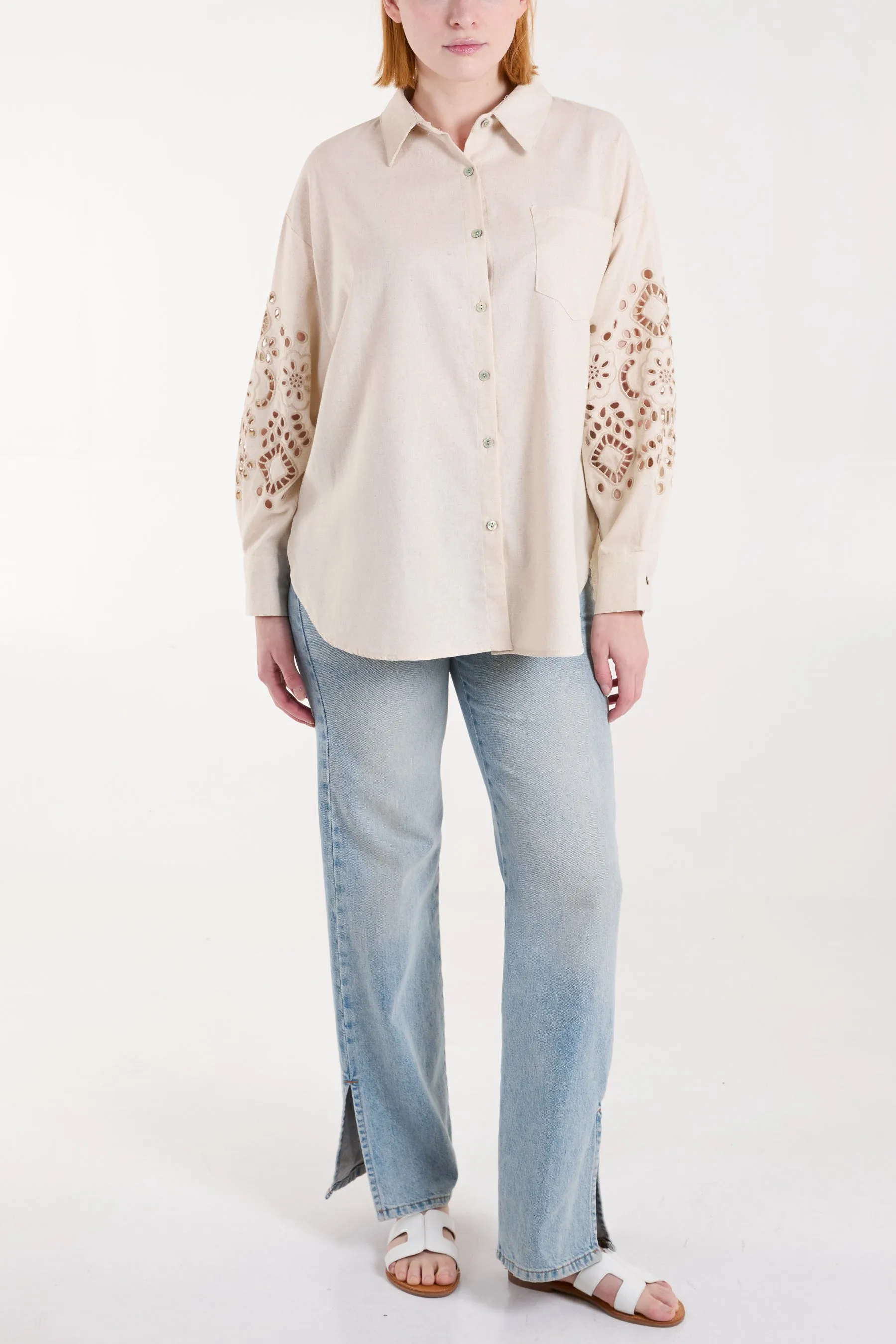 Anglaise Sleeve Linen Shirt