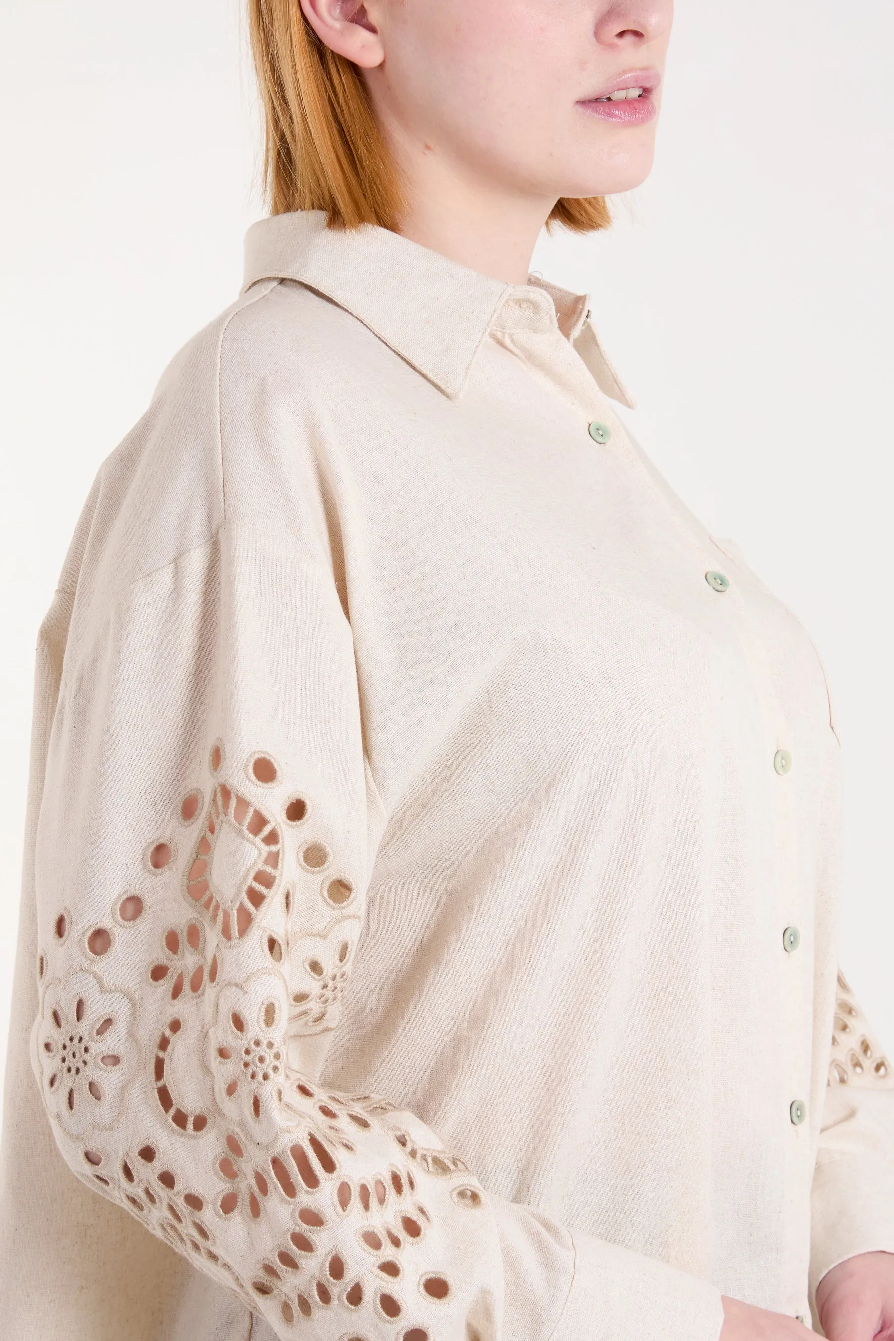 Anglaise Sleeve Linen Shirt