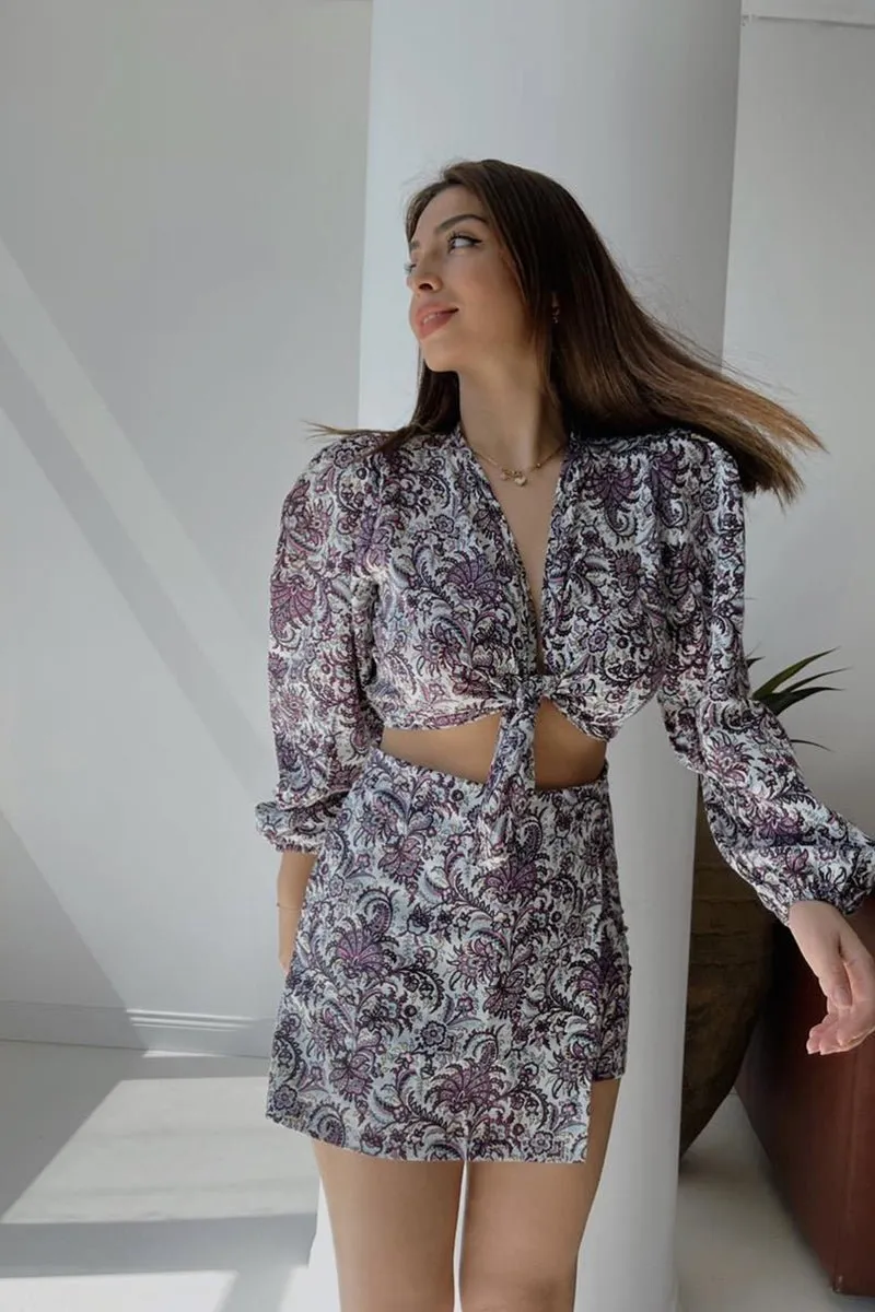 Balloon Sleeved Printed Co-Ord Sets
