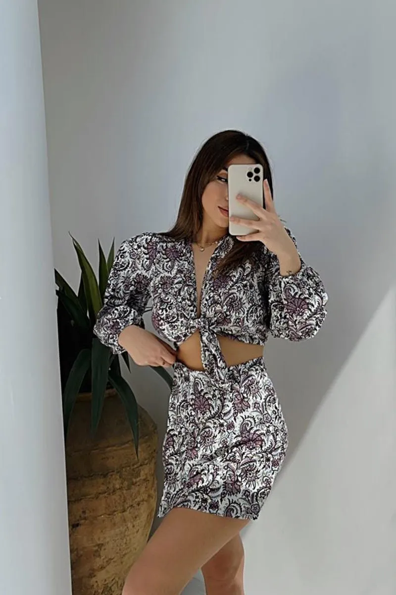 Balloon Sleeved Printed Co-Ord Sets