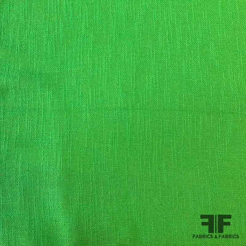 Basketweave Linen - Lime Green