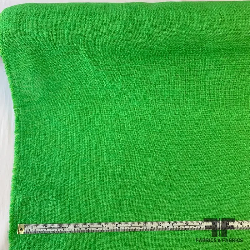 Basketweave Linen - Lime Green