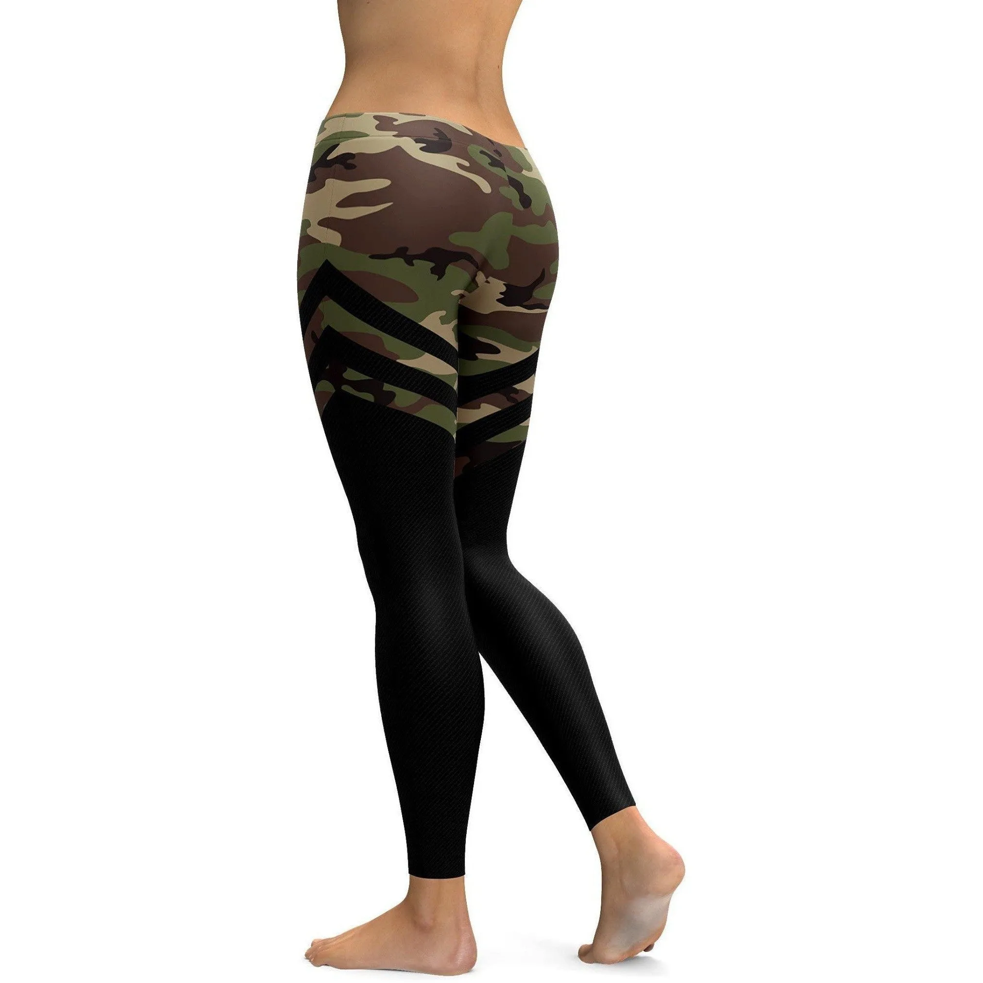Black & Camo Thigh High Stocking Leggings