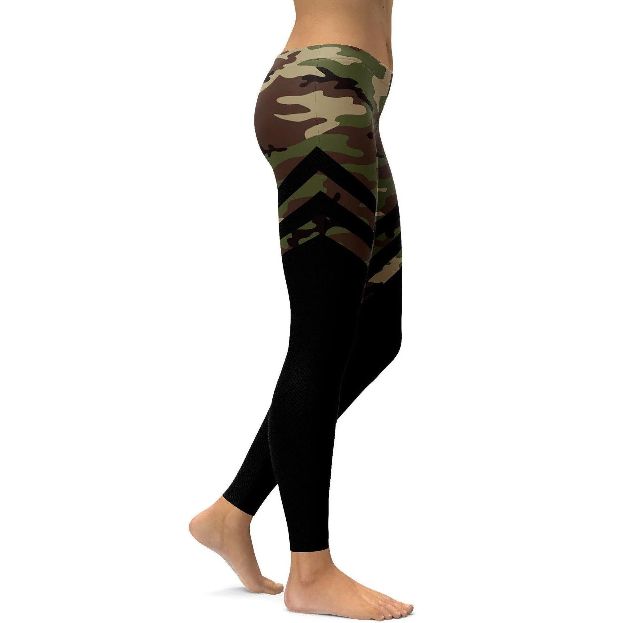 Black & Camo Thigh High Stocking Leggings