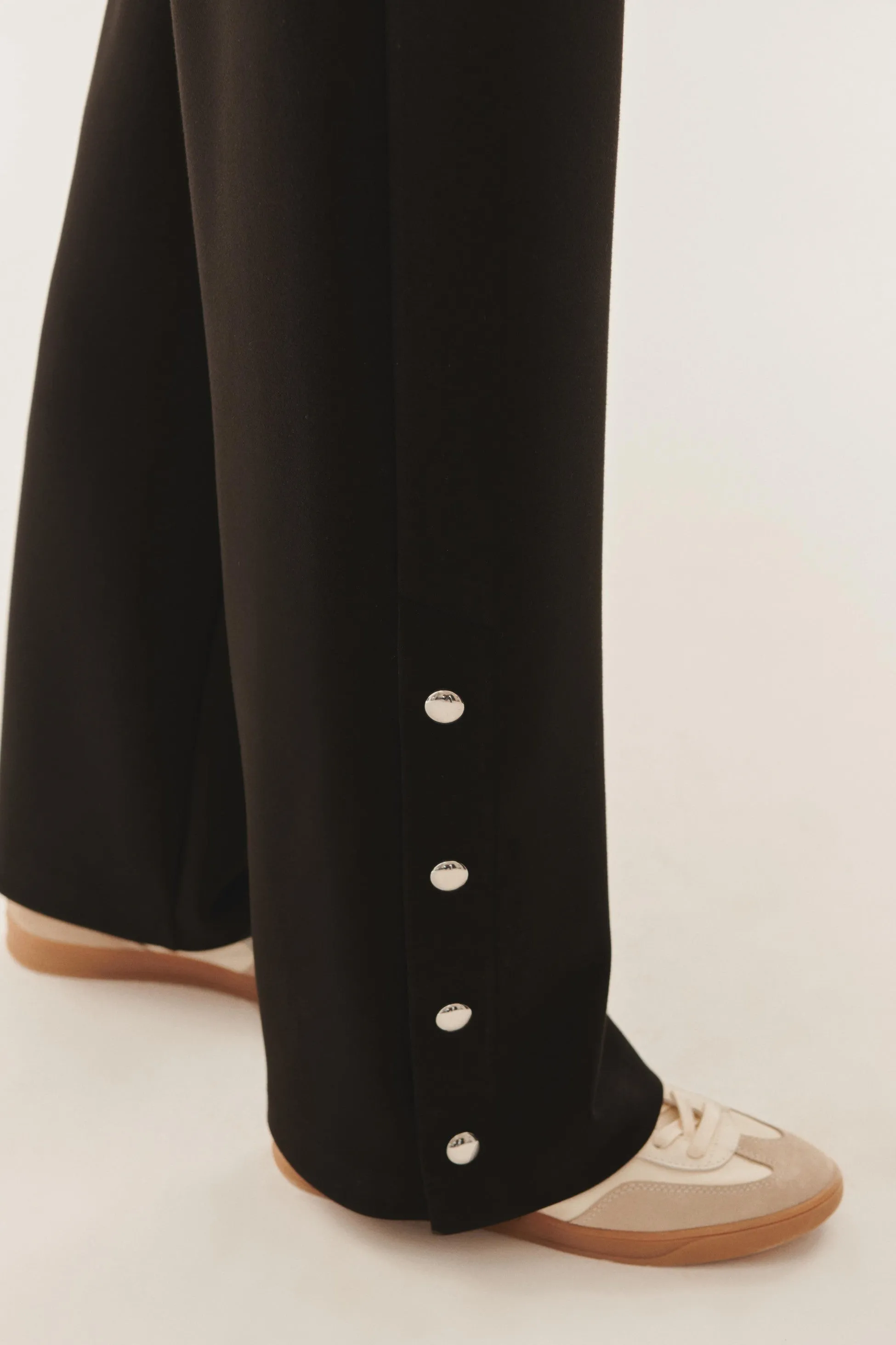 Black Chic Comfort Knit Trousers