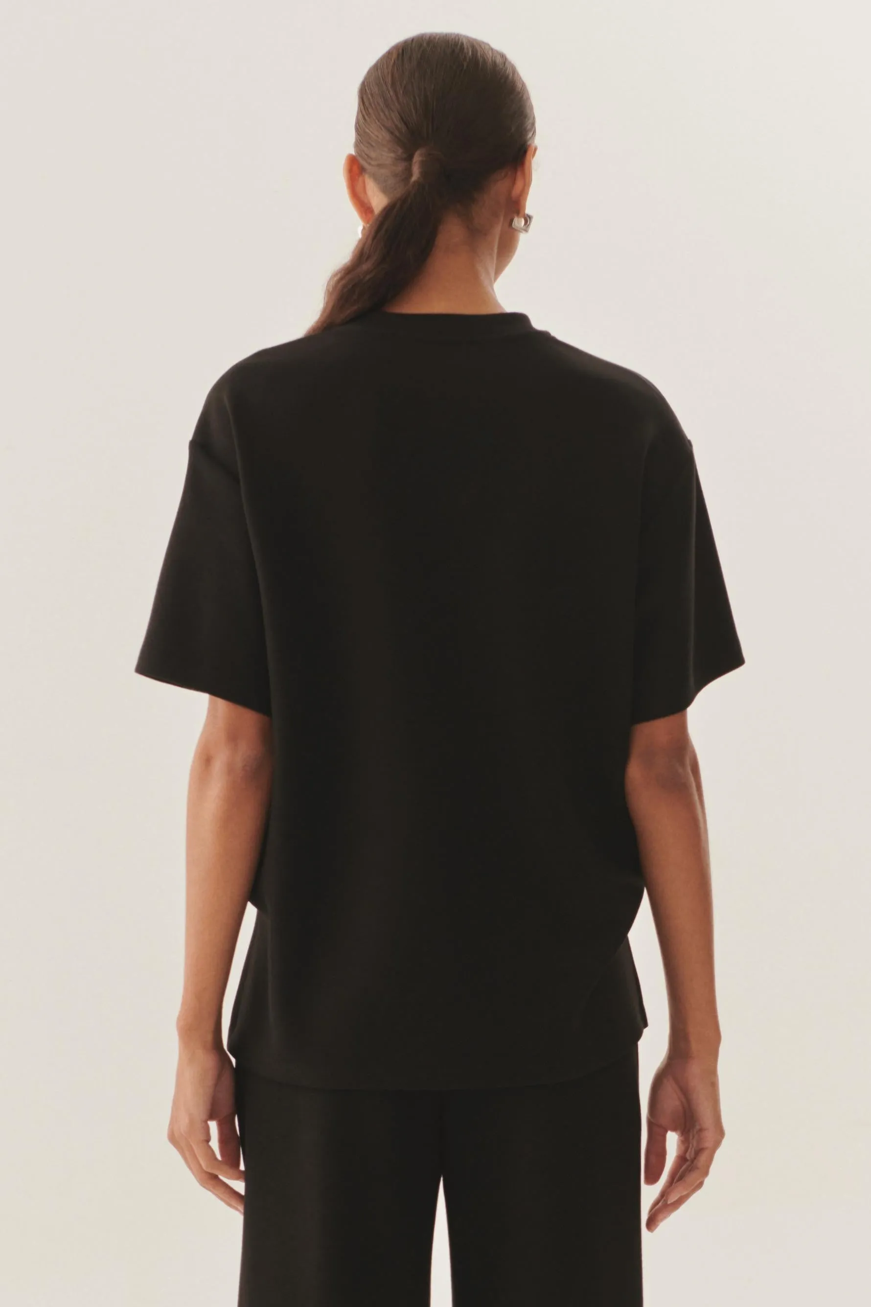 Black Chic Comfort Knit Trousers