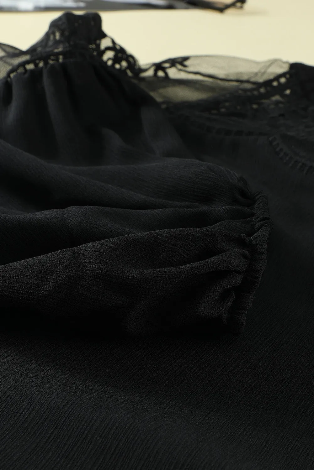 Black Formal Invitation Lace Blouse