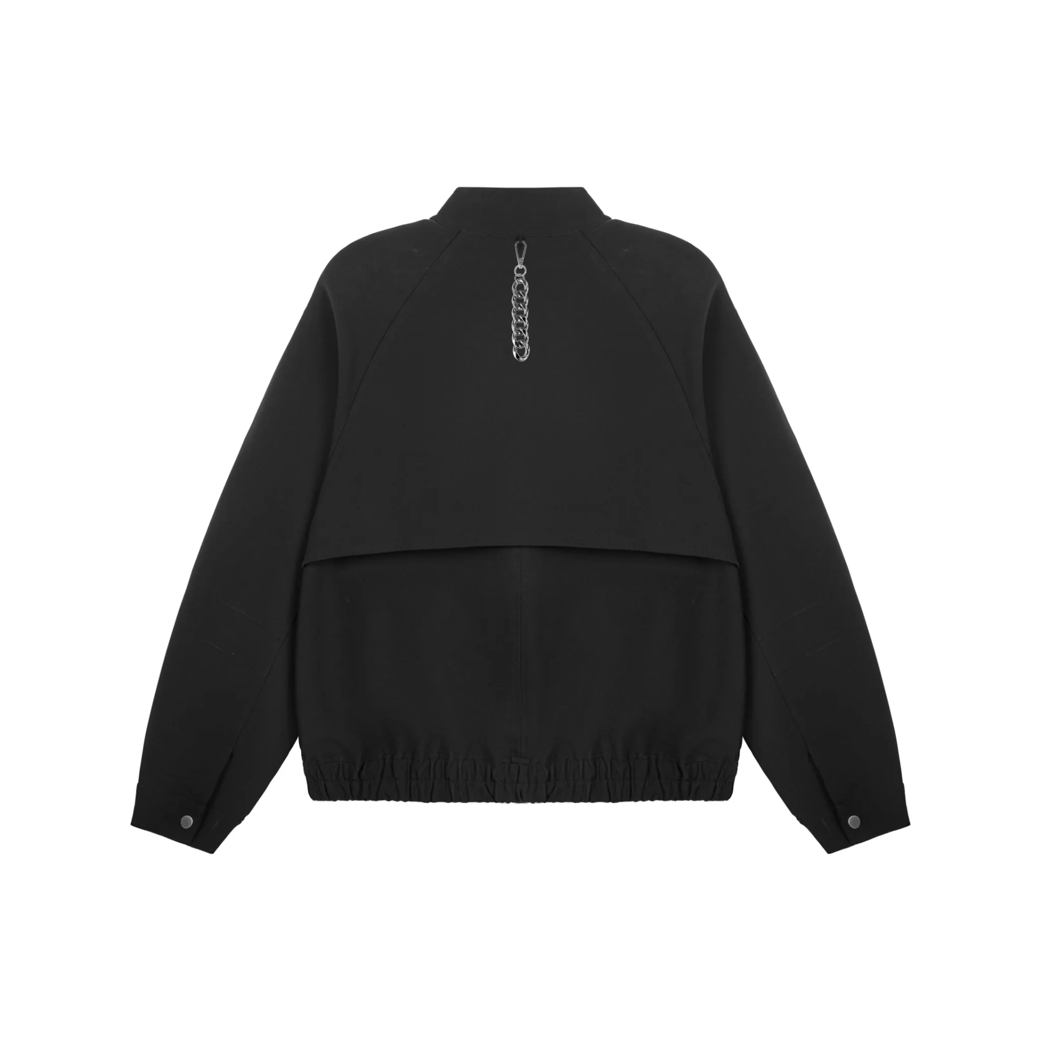 Black Metal Chain Standing Collar Jacket