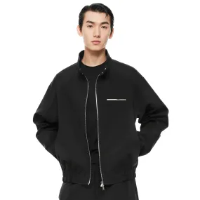 Black Metal Chain Standing Collar Jacket
