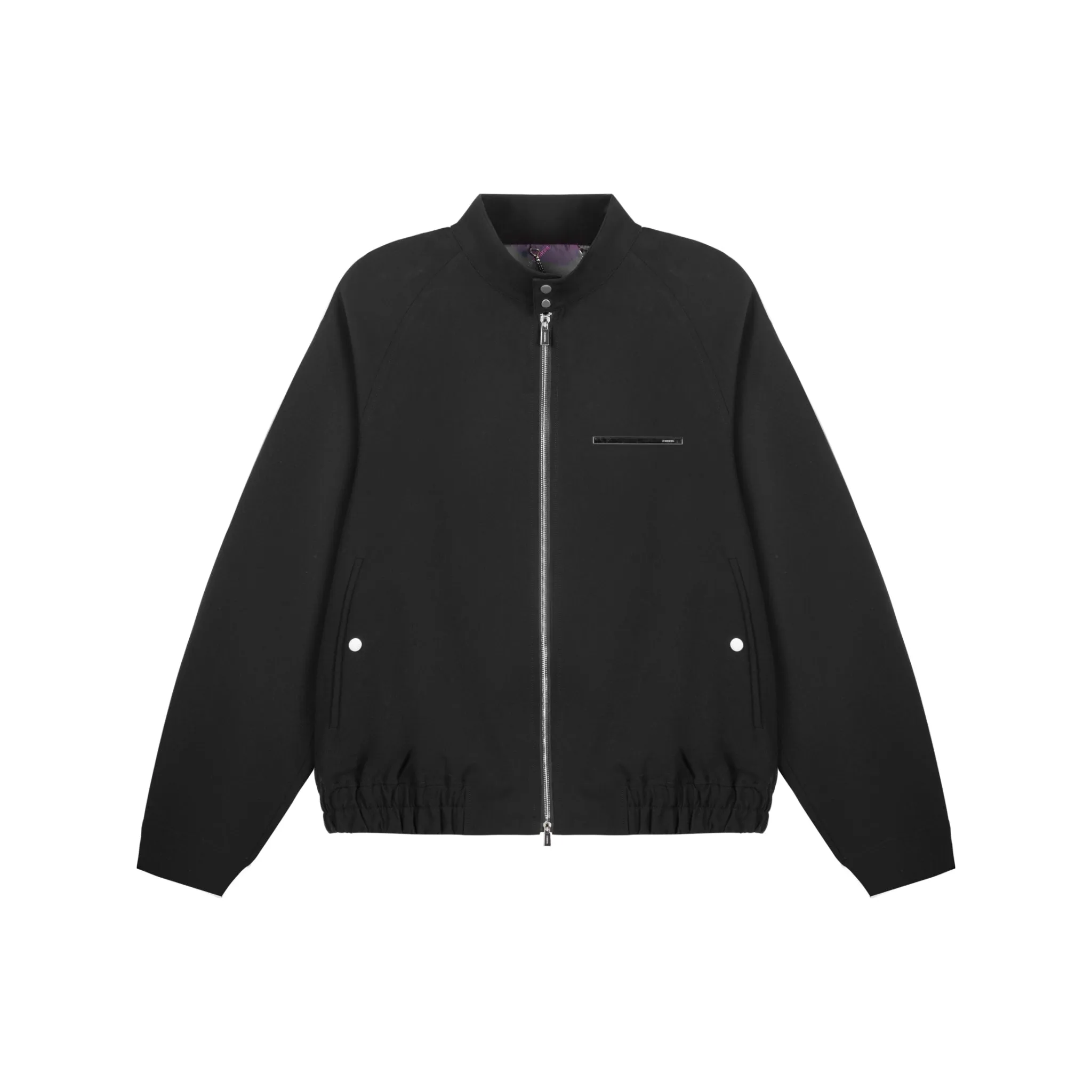 Black Metal Chain Standing Collar Jacket
