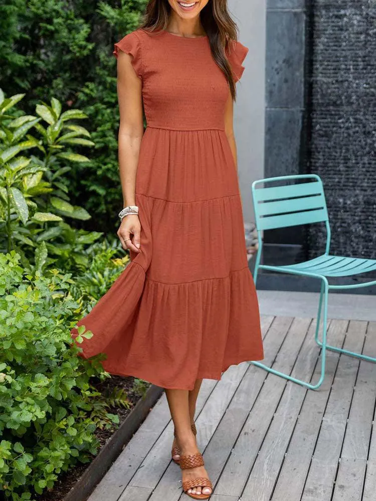Boho Chic Flying Sleeve Maxi Dress
