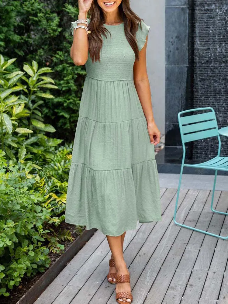 Boho Chic Flying Sleeve Maxi Dress