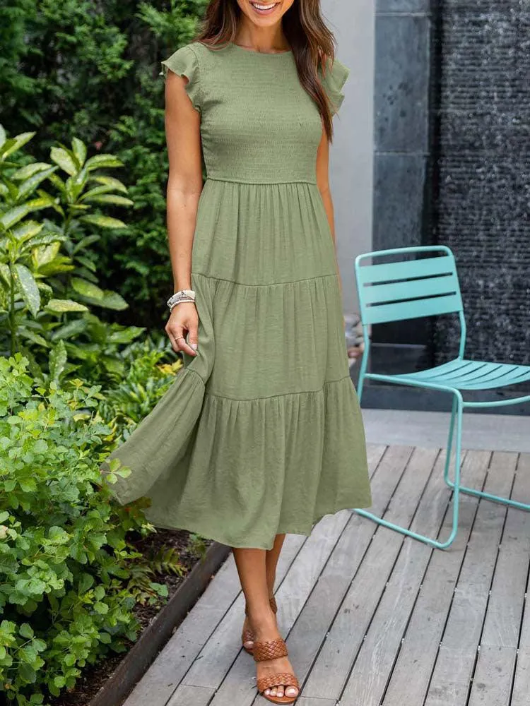 Boho Chic Flying Sleeve Maxi Dress