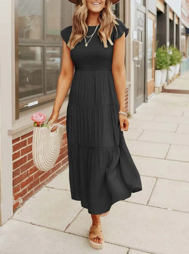 Boho Chic Flying Sleeve Maxi Dress