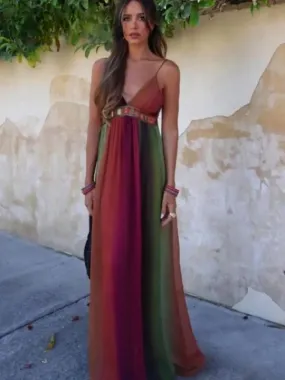 Boho Chic Multicolour Maxi Dress