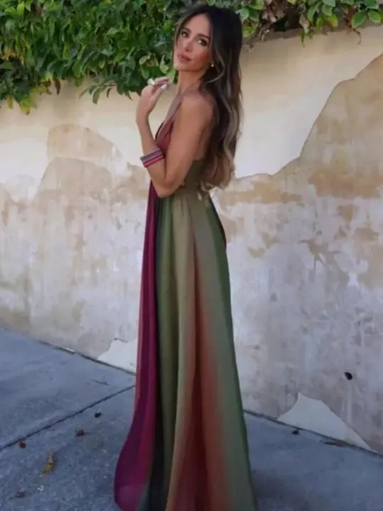 Boho Chic Multicolour Maxi Dress