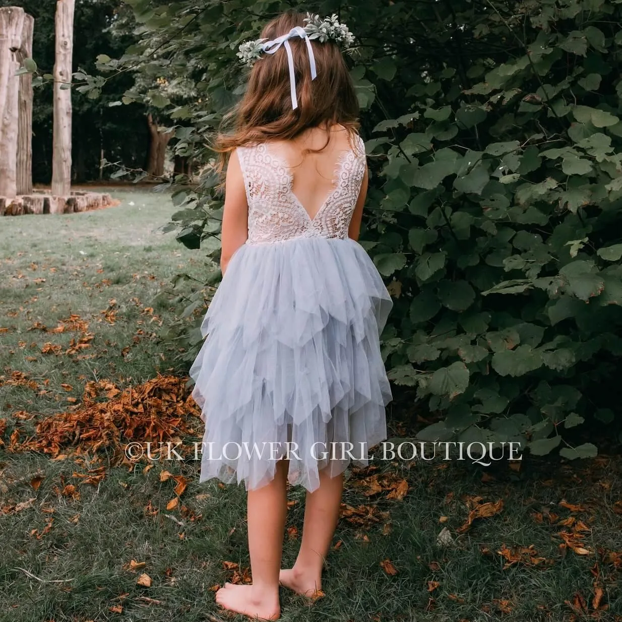 Boho Dreams Dress - Silver Grey Applique