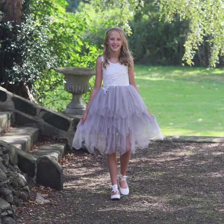 Boho Dreams Dress - Silver Grey Applique
