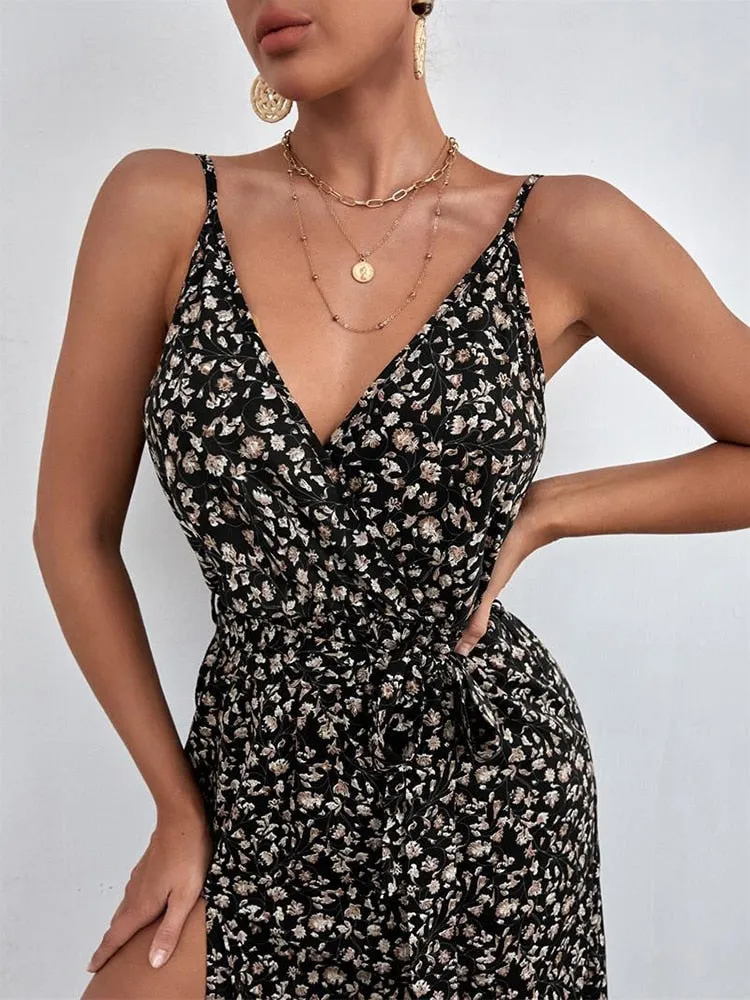 Boho Floral Pattern Maxi Dress