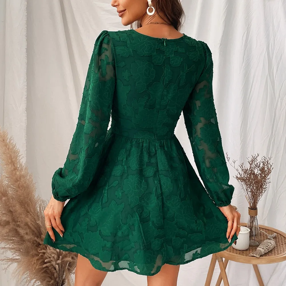 Boho Plunge V-neck Mini Dress