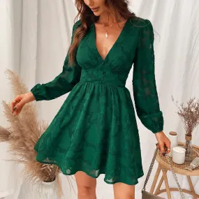 Boho Plunge V-neck Mini Dress