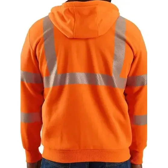 Carhartt Men's Work Hi-Vis Hoodie Loose Fiat Thermal Lined Zip Up