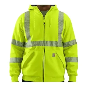 Carhartt Men's Work Hi-Vis Hoodie Loose Fiat Thermal Lined Zip Up