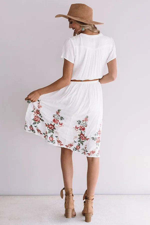 Caribbean Bliss Embroidered Midi