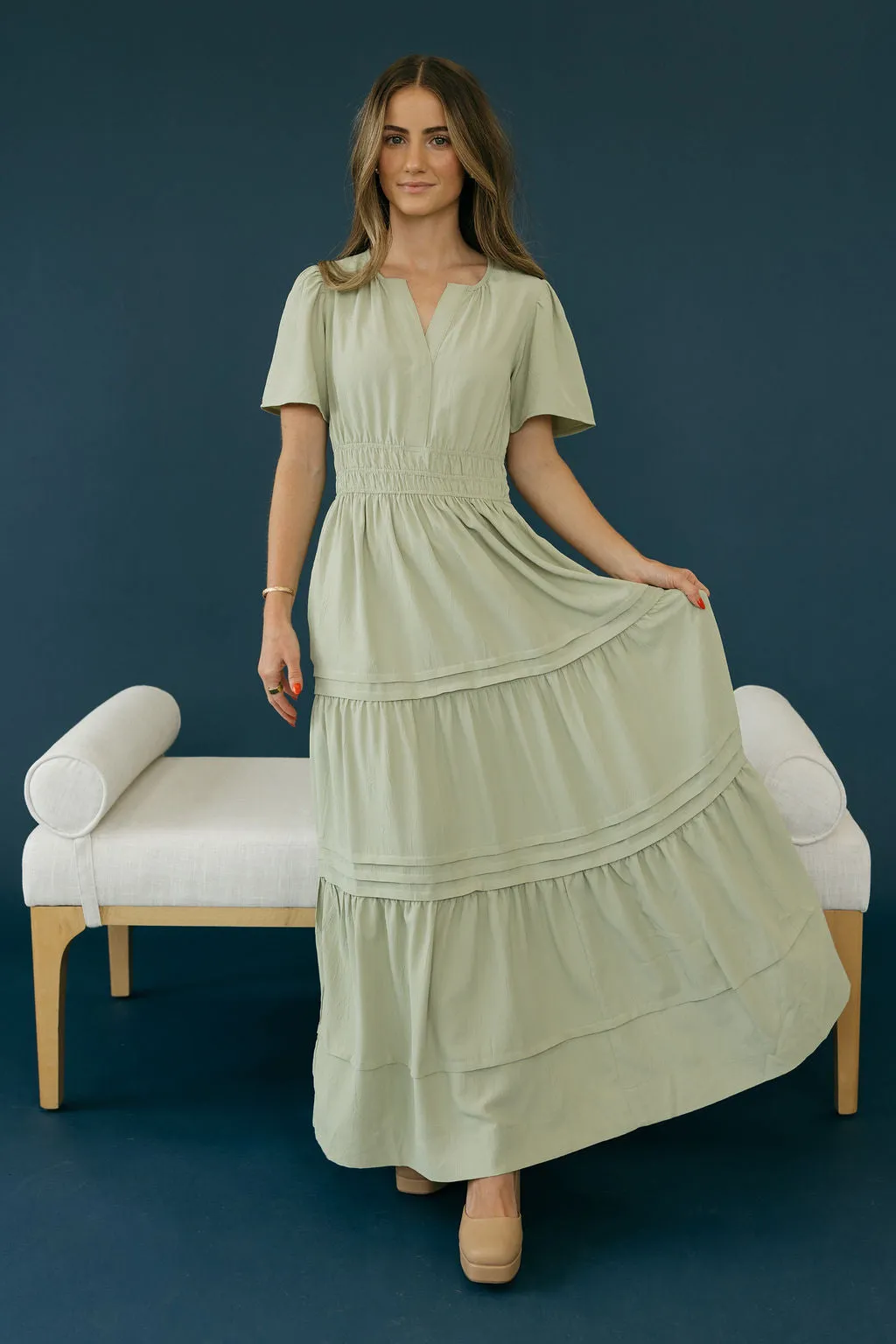 Caribbean Dress-Sage
