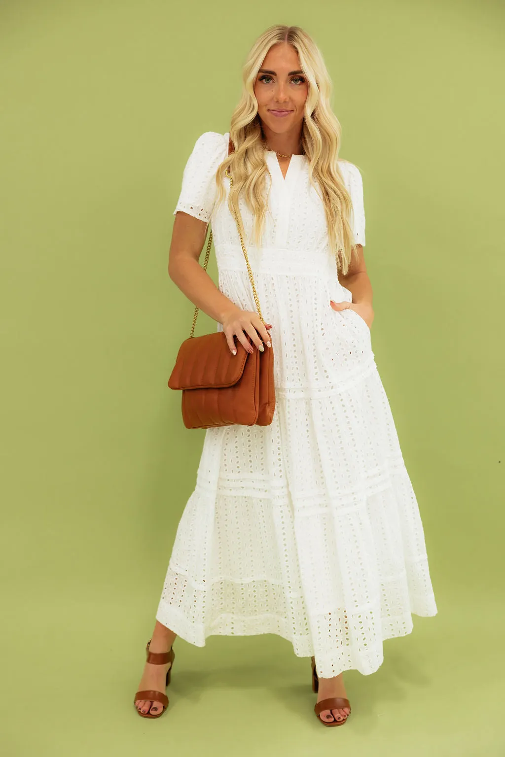 Caribbean Dress-White Eyelet