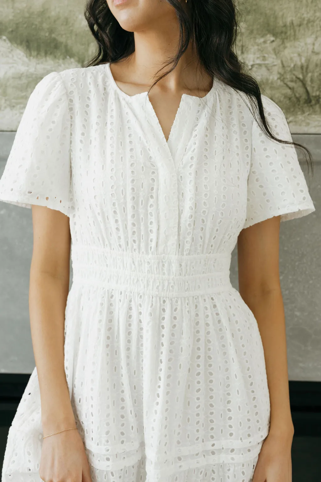 Caribbean Dress-White Eyelet