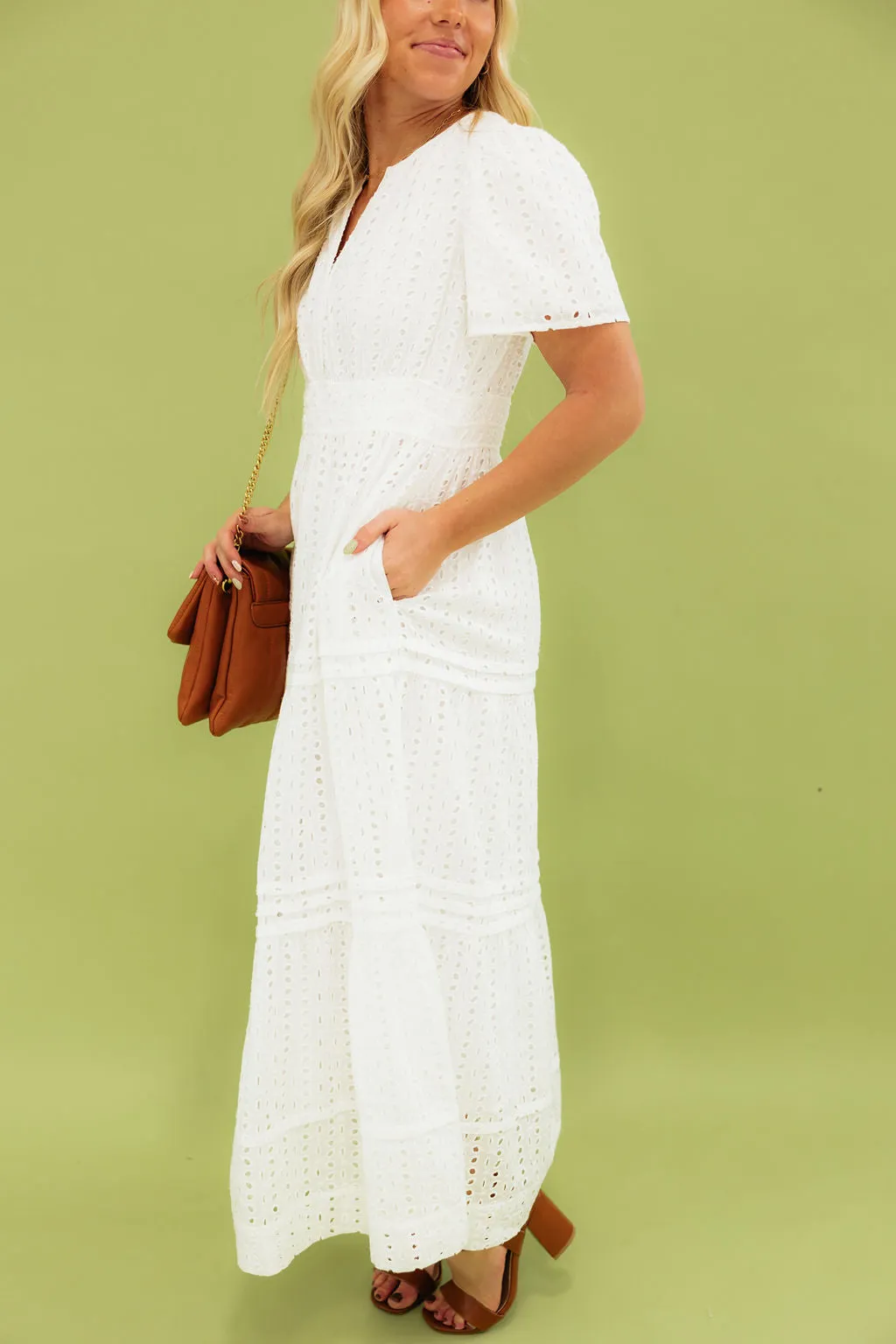 Caribbean Dress-White Eyelet