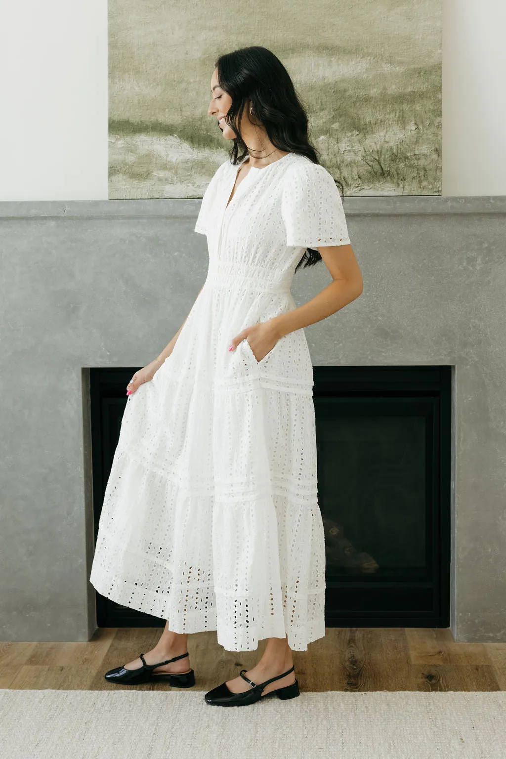 Caribbean Dress-White Eyelet