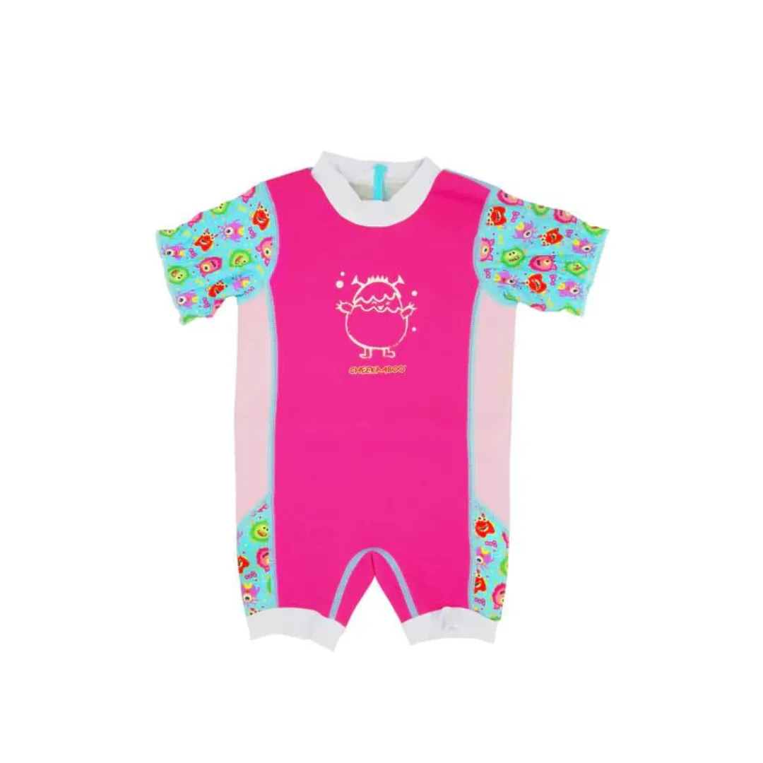 Cheekaaboo Chittybabes Baby Thermal Swimsuit UPF50  Pink Monster
