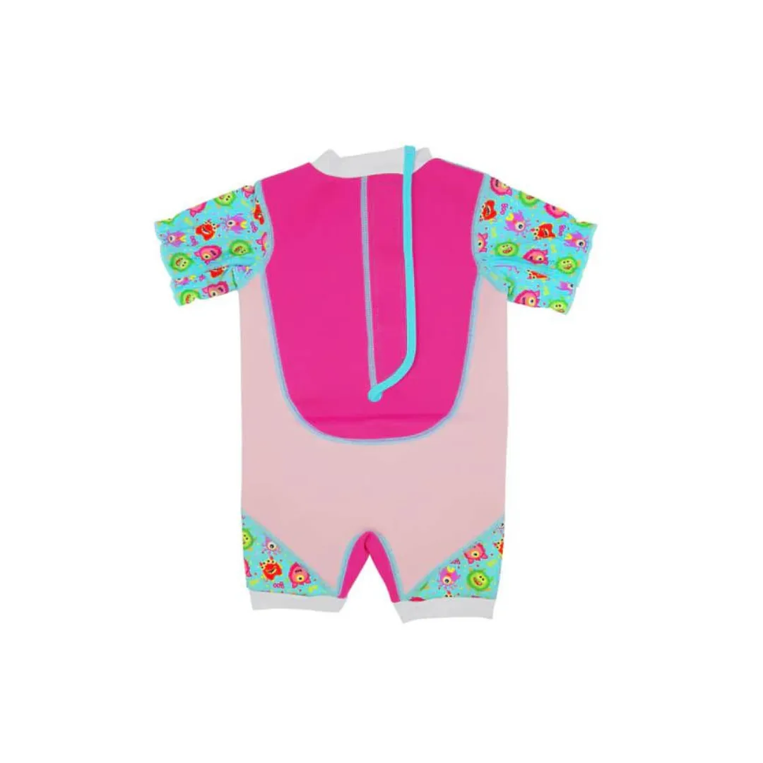 Cheekaaboo Chittybabes Baby Thermal Swimsuit UPF50  Pink Monster