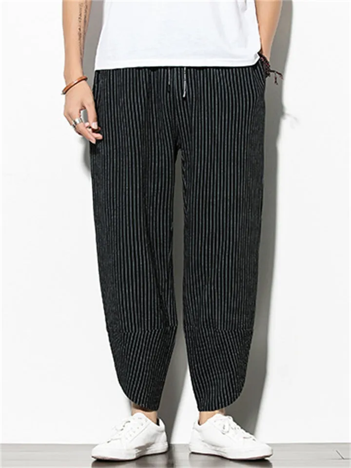 Comfort Casual Striped Linen Pants for Men