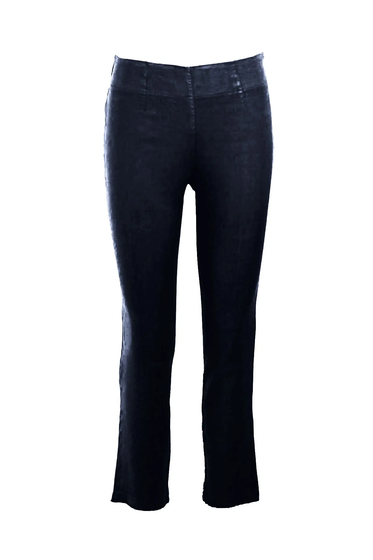 Cut Hem Slim Fit Jersey Linen Blend Stretch Pants