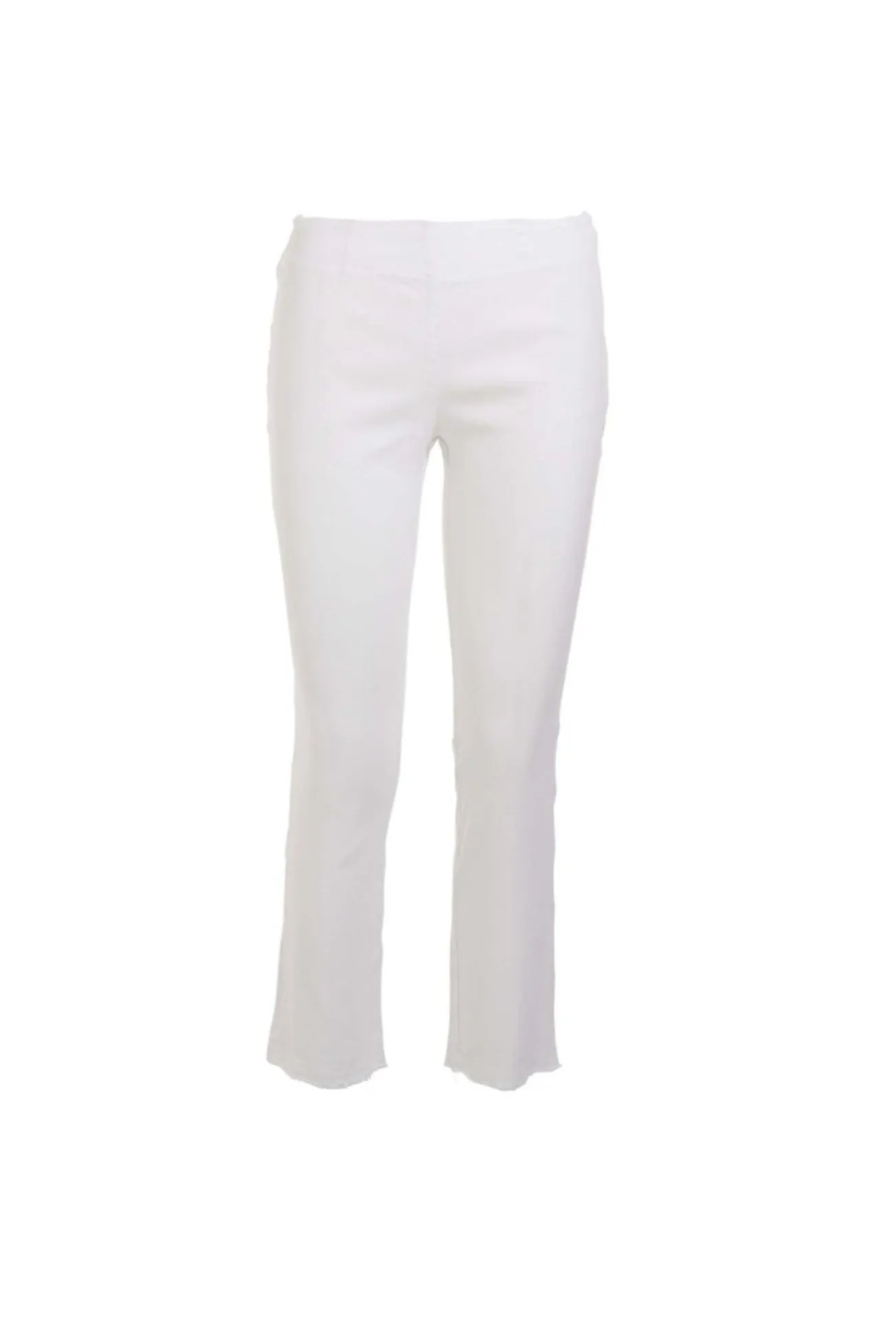 Cut Hem Slim Fit Jersey Linen Blend Stretch Pants