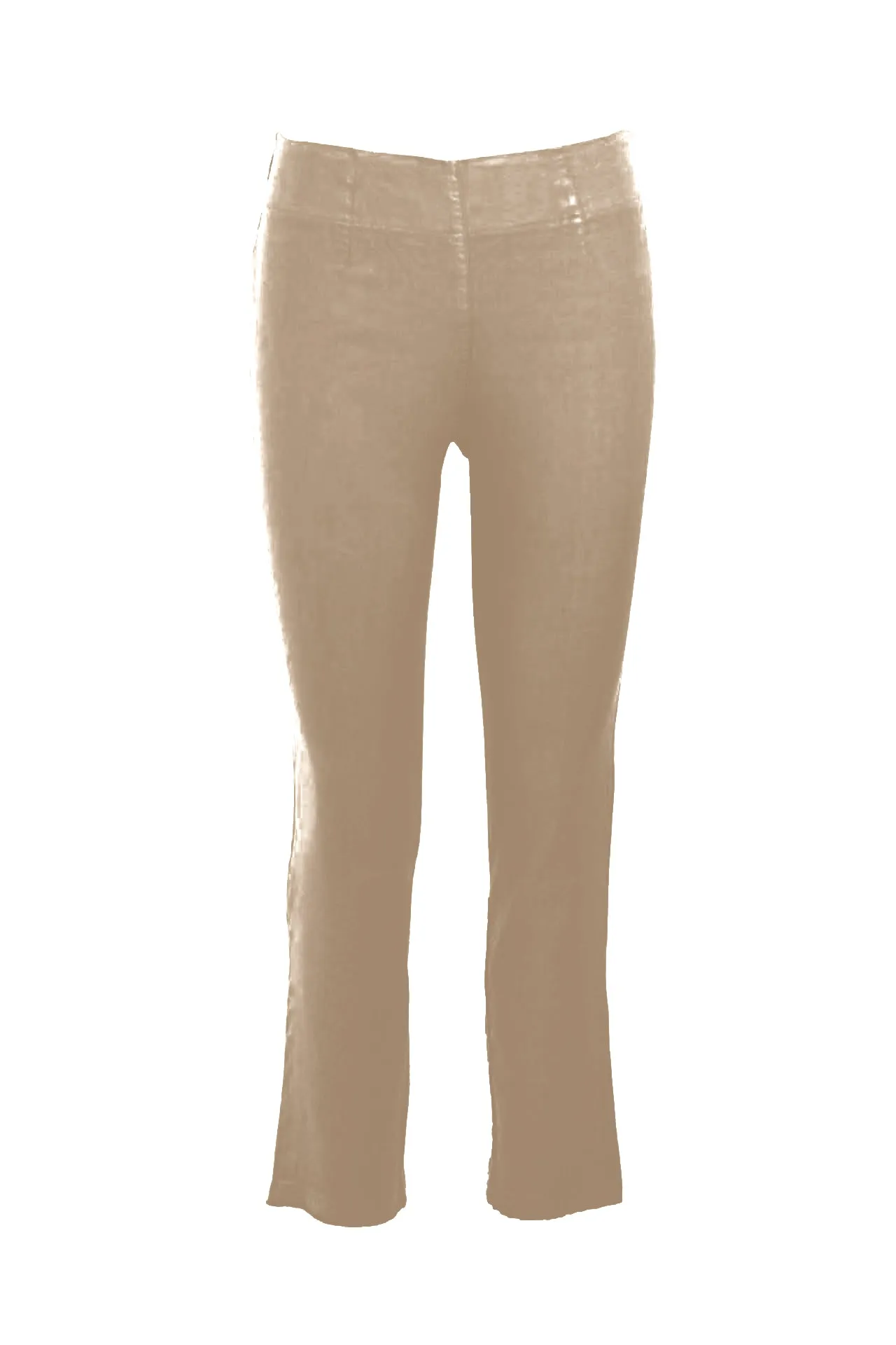 Cut Hem Slim Fit Jersey Linen Blend Stretch Pants