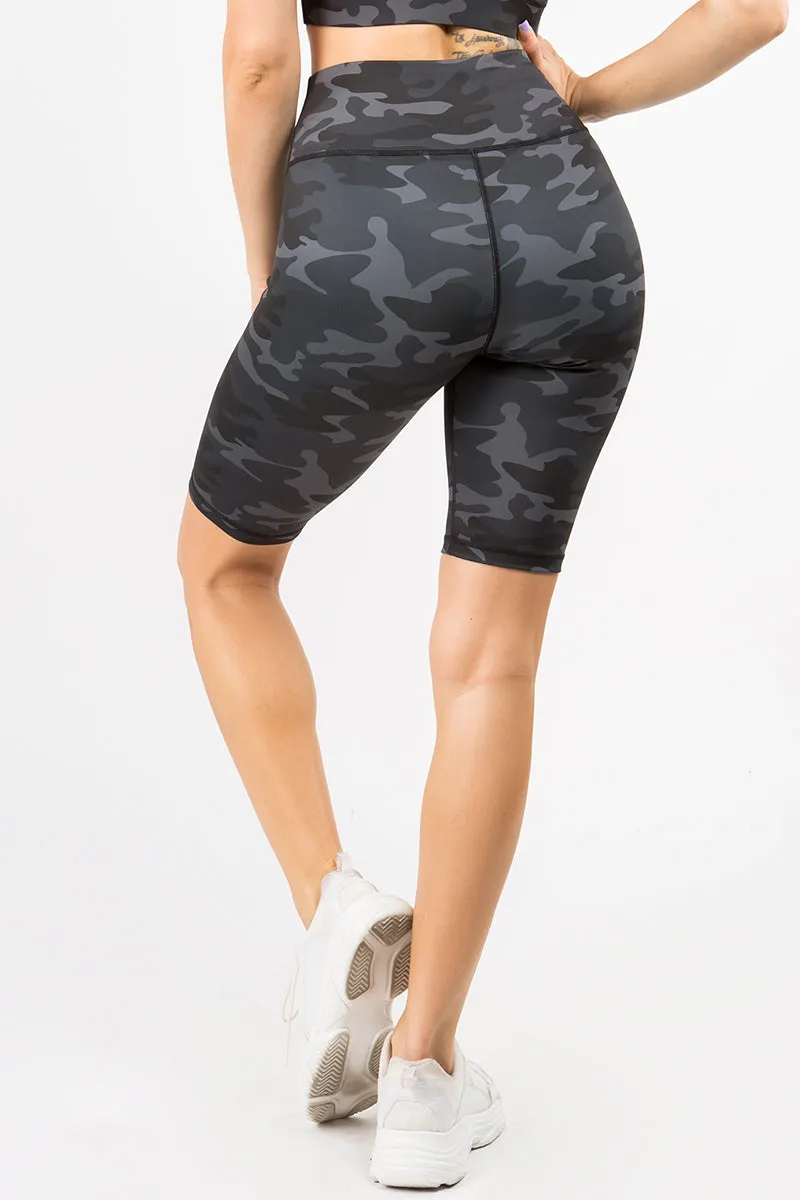 Dark Camo Active Biker Shorts