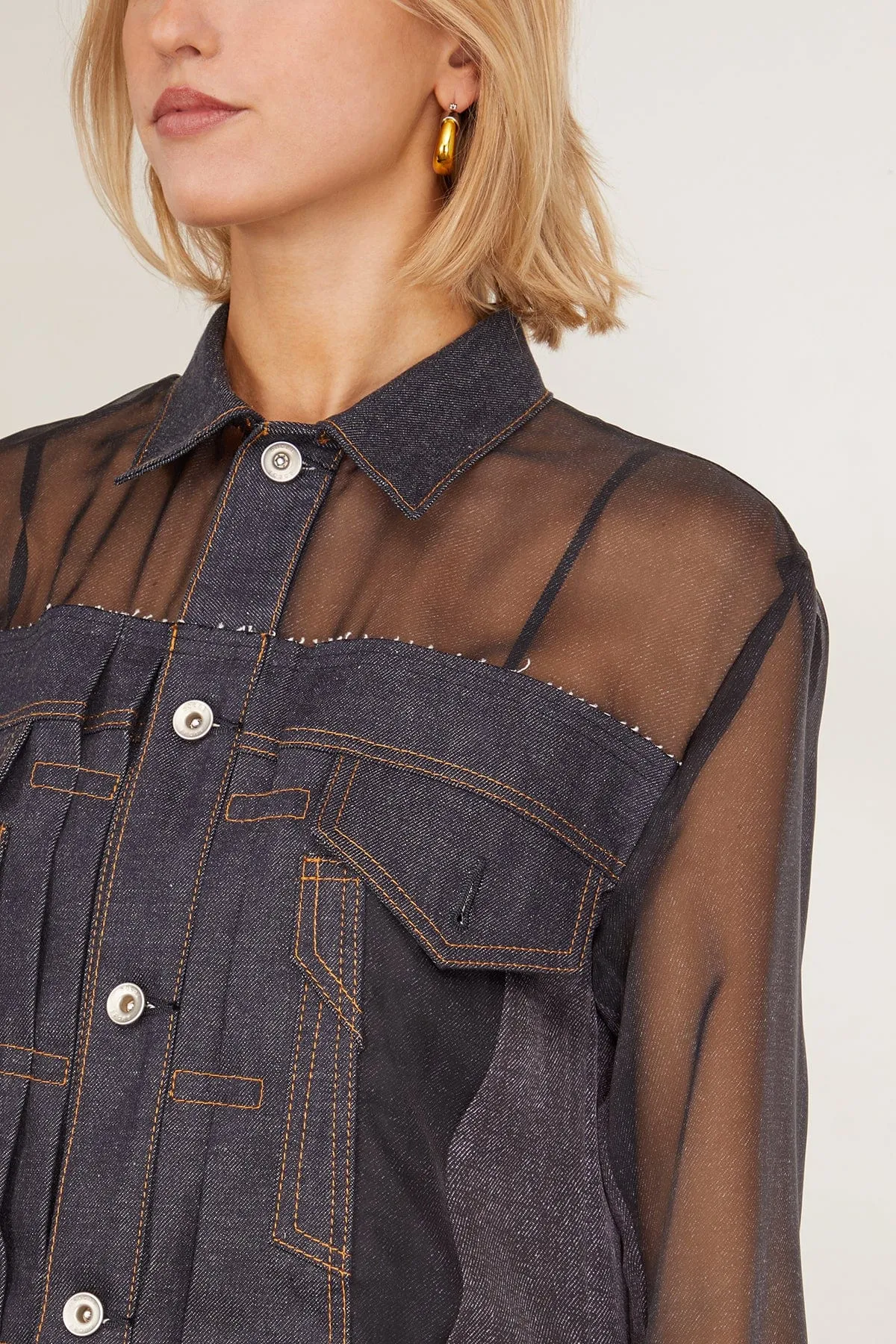 Denim Mix Dress in Indigo