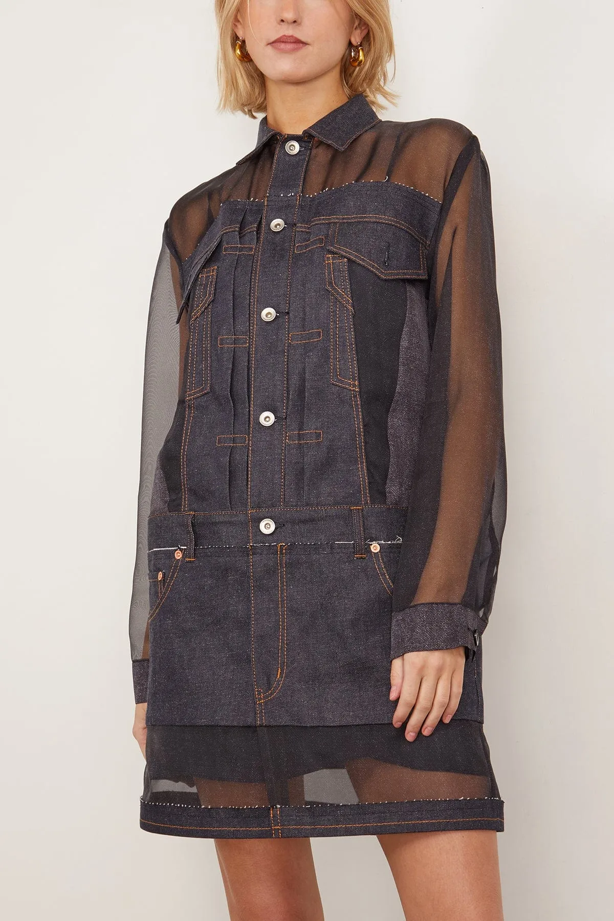 Denim Mix Dress in Indigo