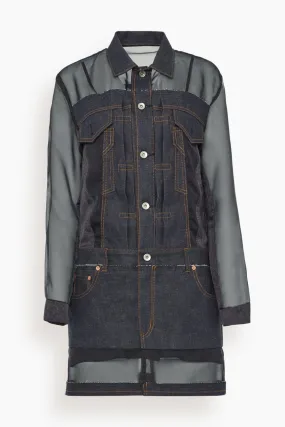 Denim Mix Dress in Indigo