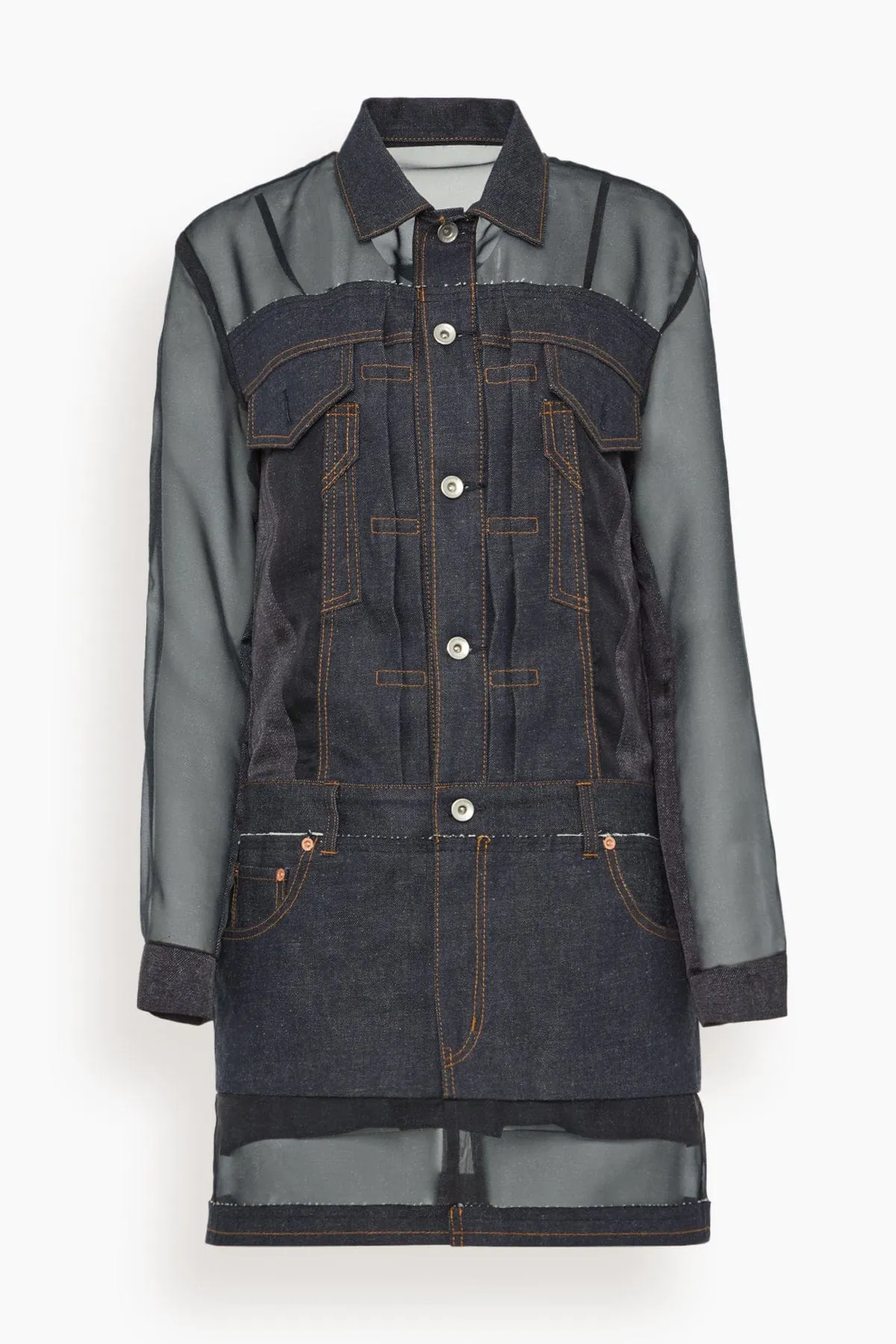 Denim Mix Dress in Indigo